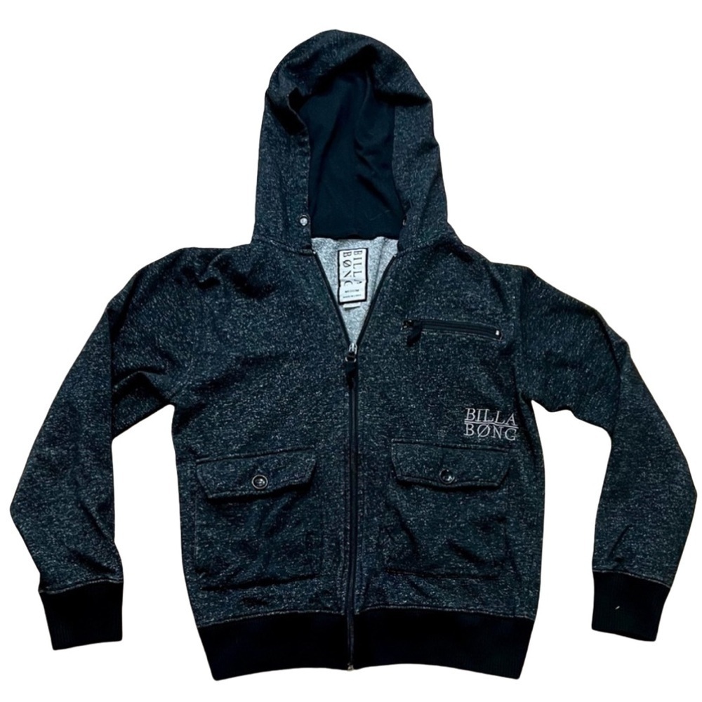 Billabong Full Zip Hoodie Jacket Black Heather Men’s Medium